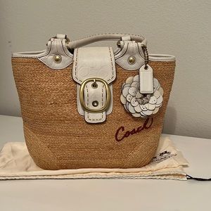 Large Coach Straw Bag